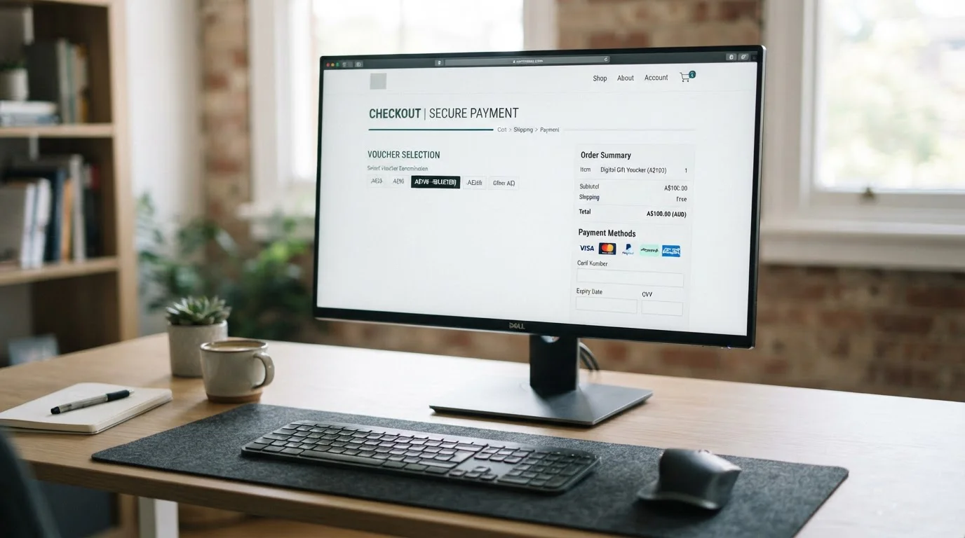 Desktop computer showing online reseller checkout page with CashtoCode denominations