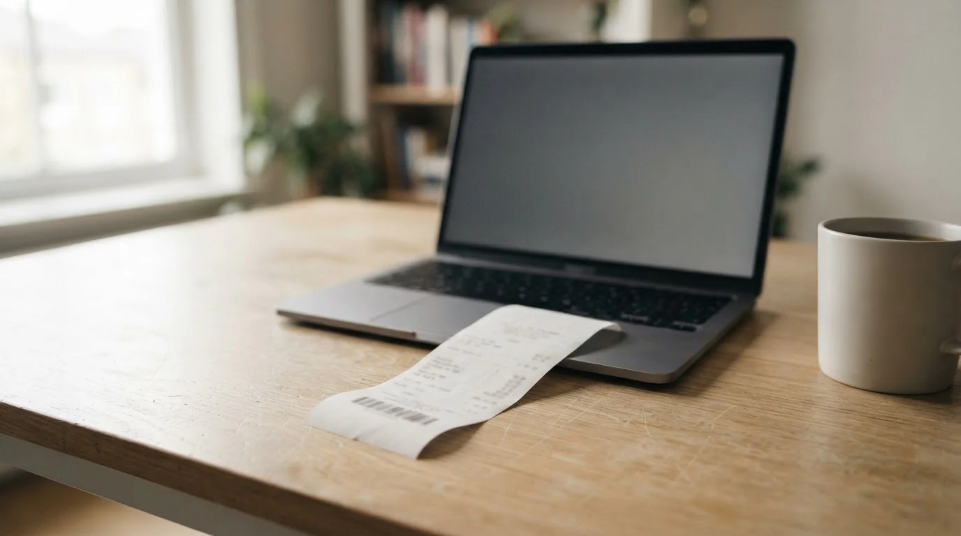 Prepaid voucher receipt beside a laptop showing a casino deposit page