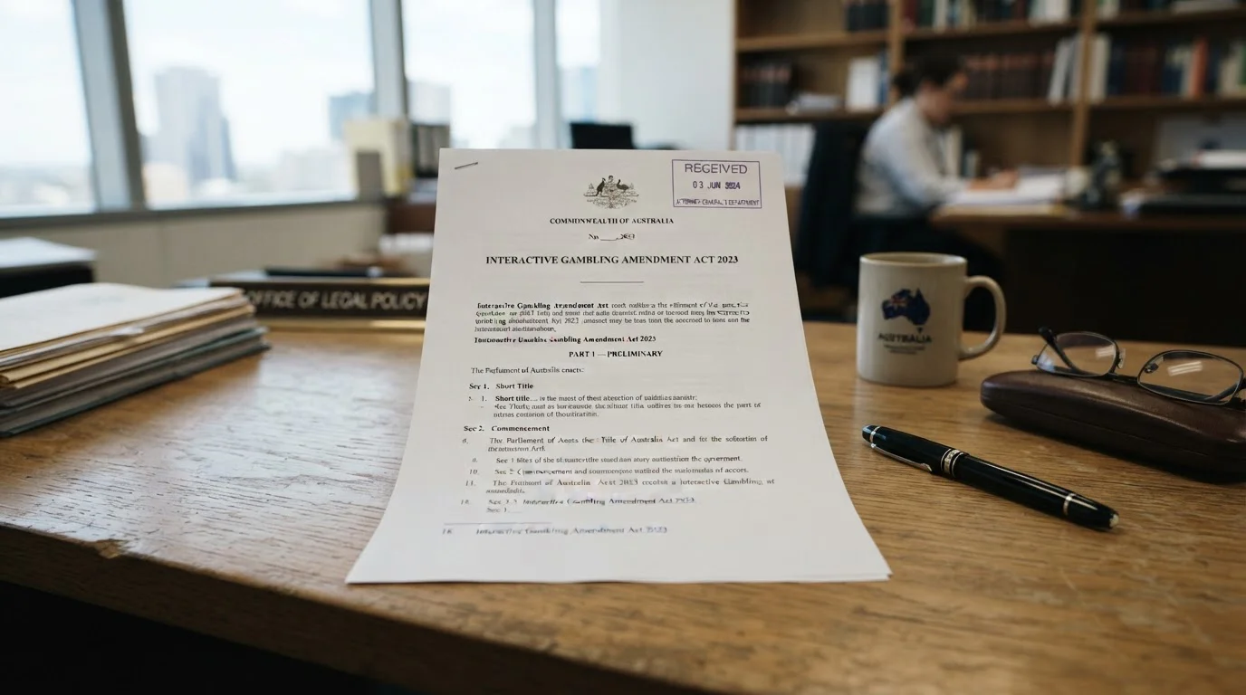 Official government document showing Interactive Gambling Amendment Act 2023 with June 2024 date
