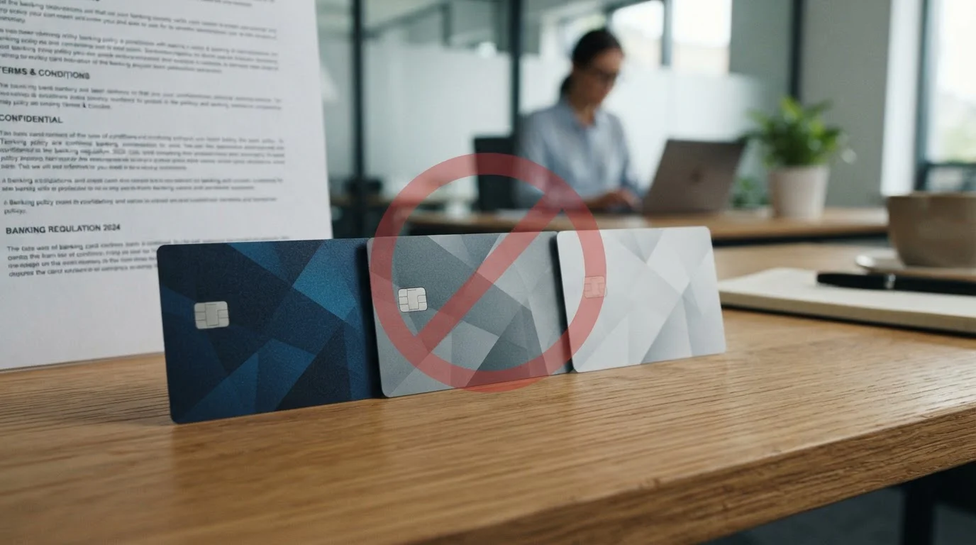 Credit cards with blocked transaction symbol overlay