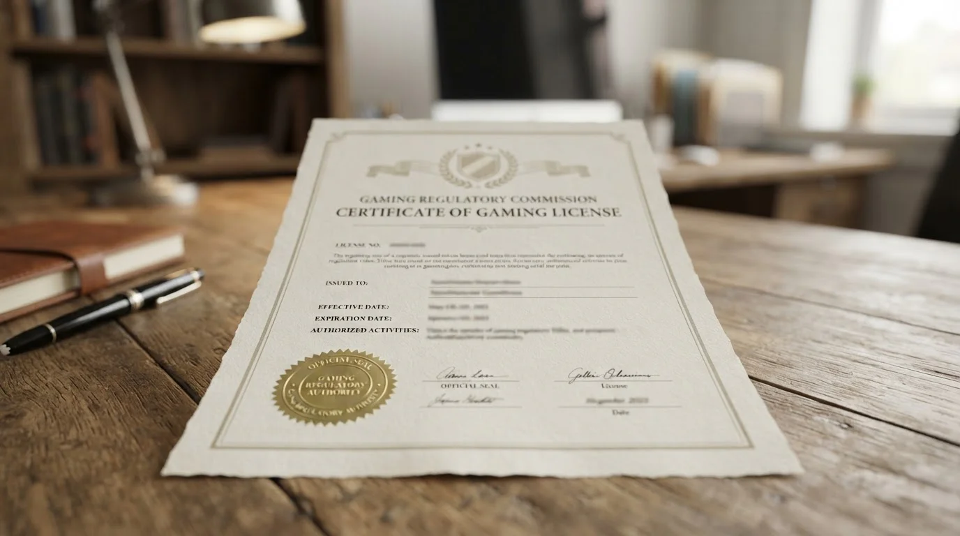 Official document showing Curacao gaming licence with seal