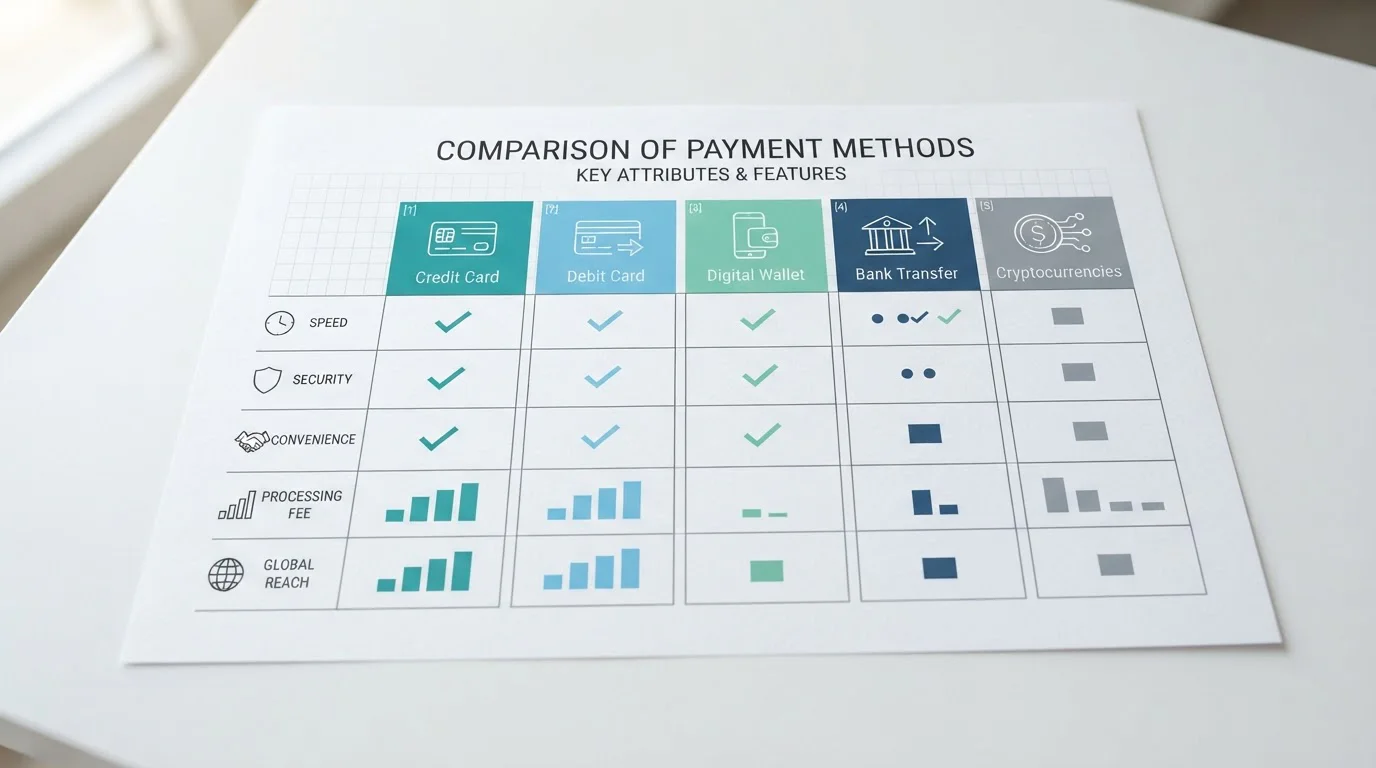 Clean diagram showing deposit limits and fee comparison across mobile payment methods