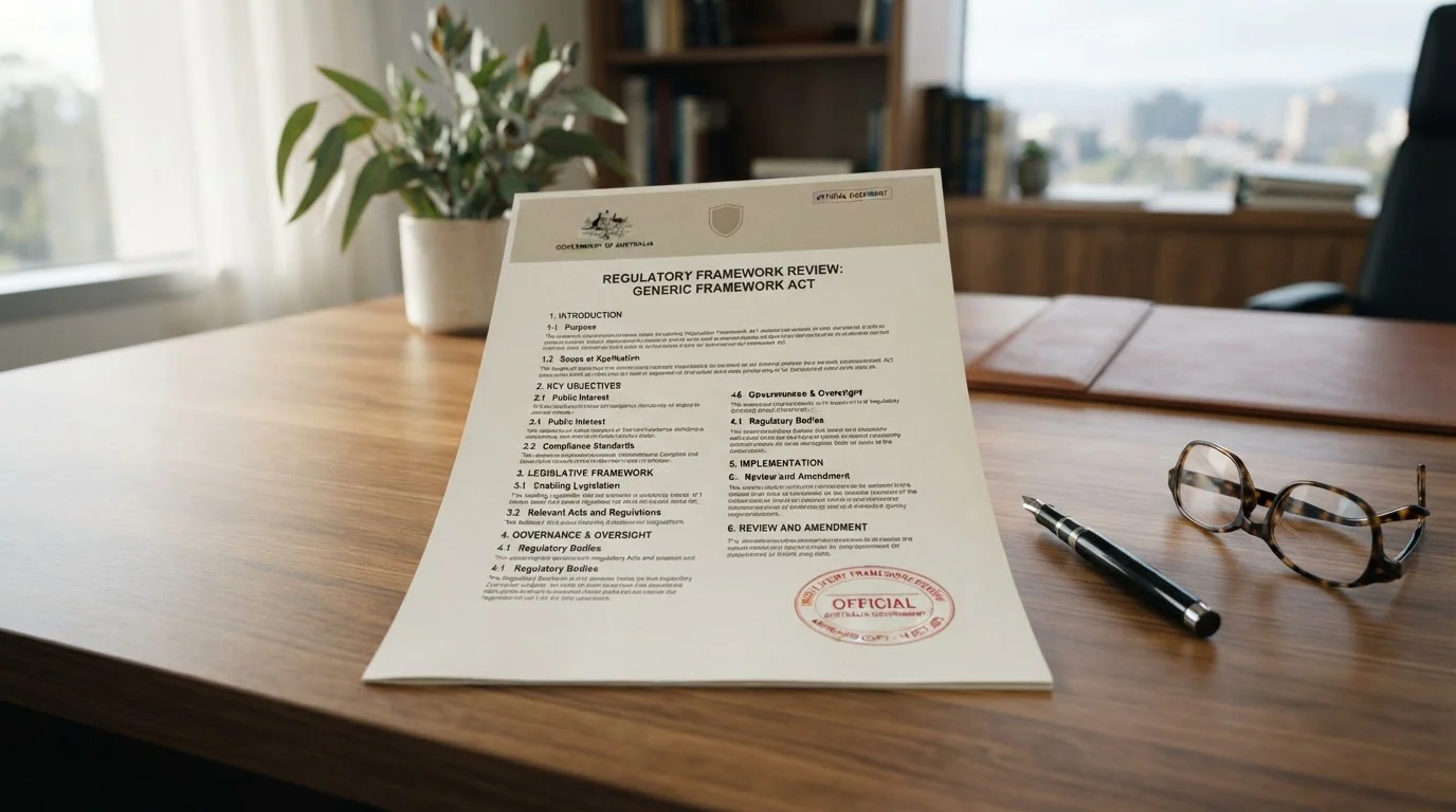 Official document showing Australian gambling regulation framework