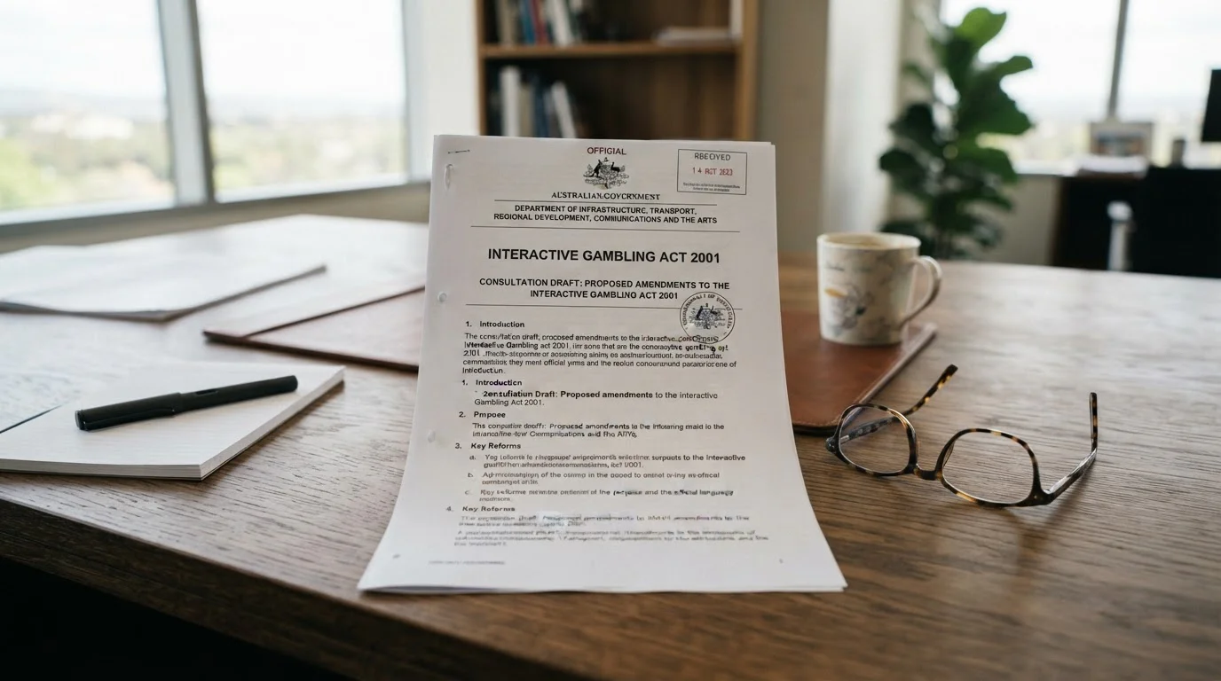 Interactive Gambling Act official document on desk