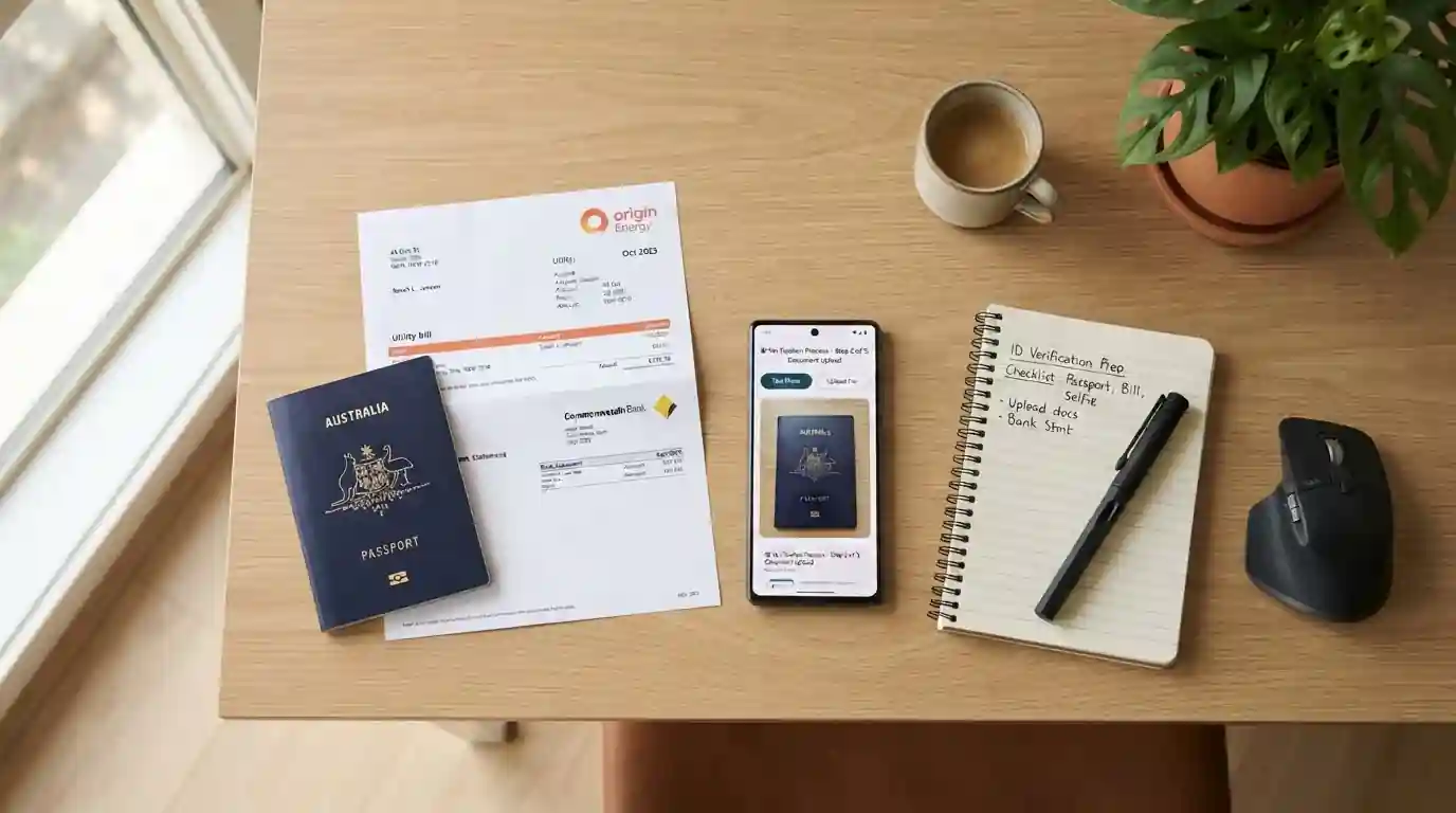 Person reviewing KYC documents before submitting to casino
