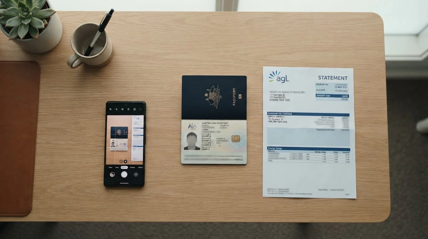 Government ID and utility bill documents ready for casino KYC verification