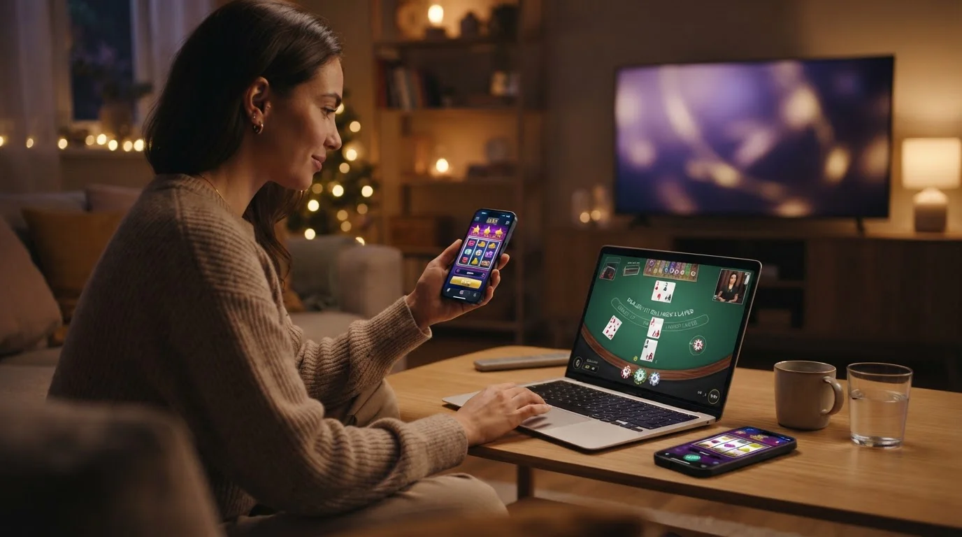 Pokies and live dealer games displayed on mobile and desktop screens with Litecoin wallet balance visible