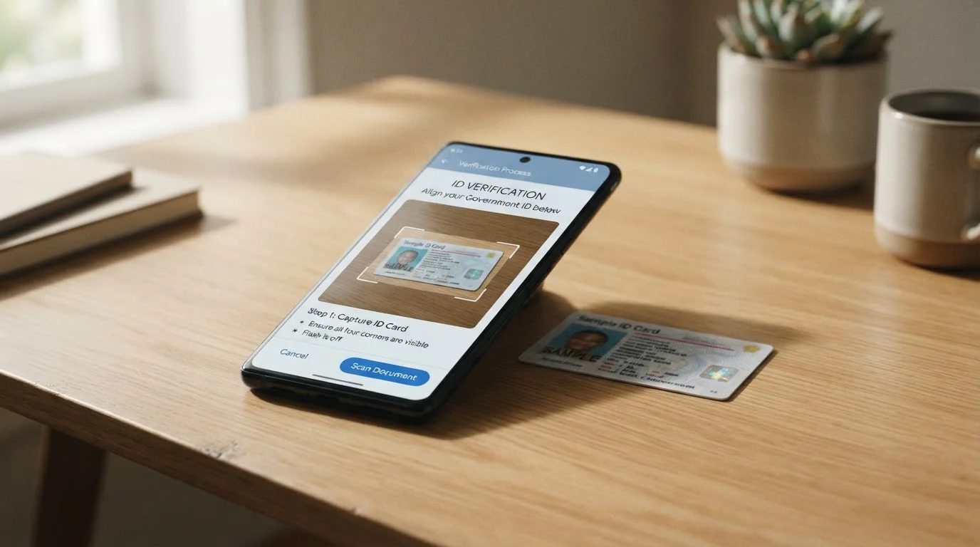 Smartphone showing MiFinity wallet verification screen with document upload interface