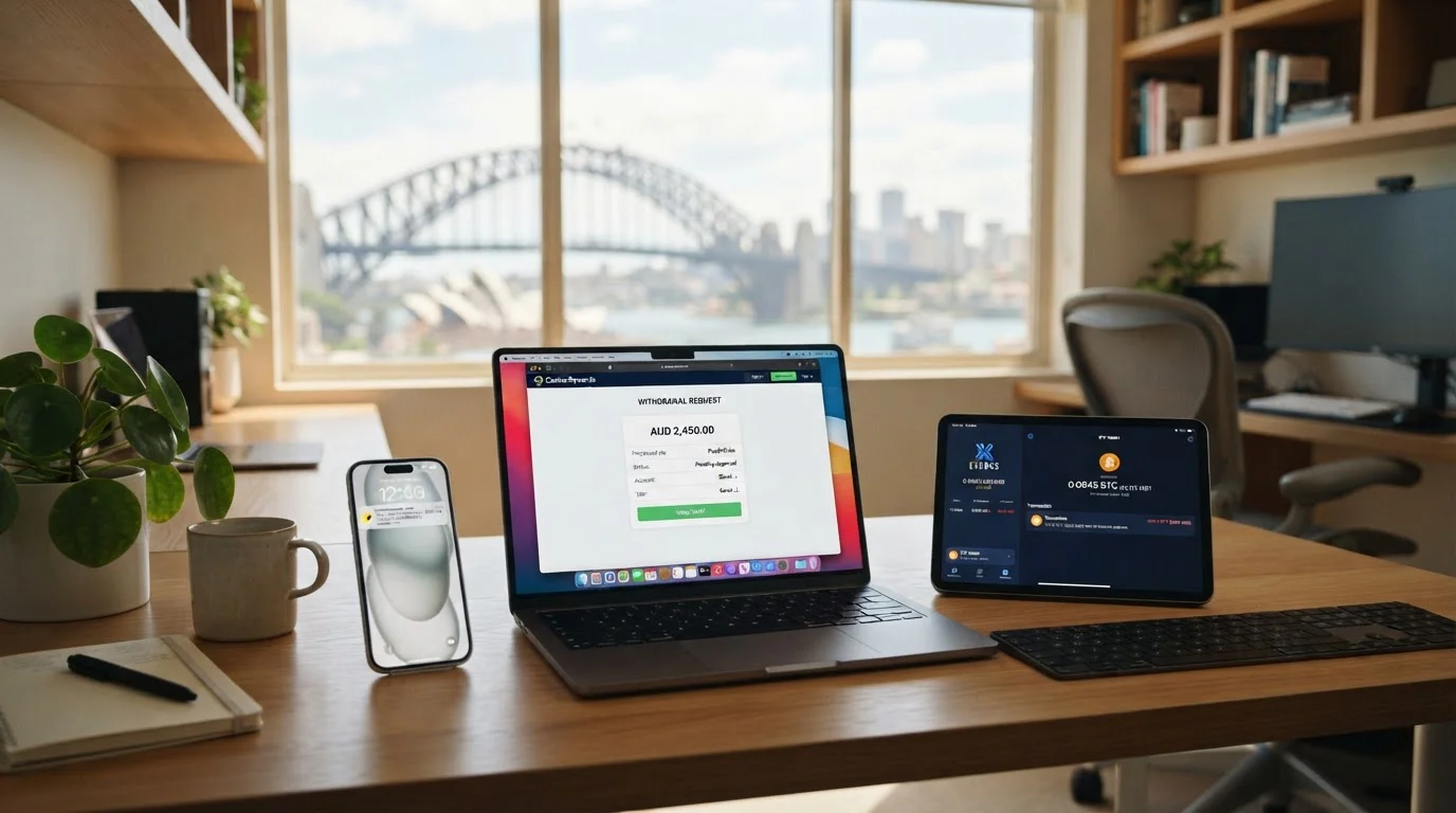 Quick withdrawal casino Australia with fast payout methods displayed on laptop